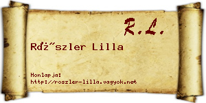 Röszler Lilla névjegykártya